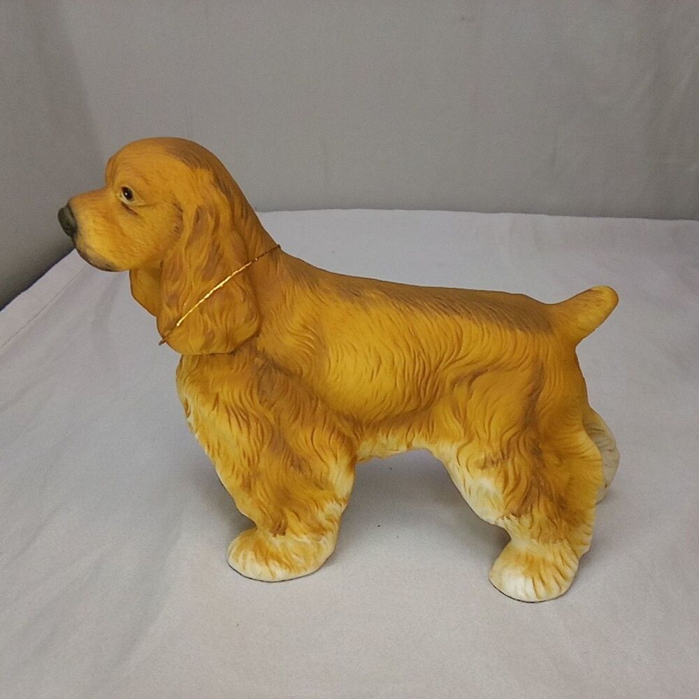 Cocker Spaniel Dog Figurine Lifelike Porcelain Lefton Japan 6" Vintage 1980s MCM